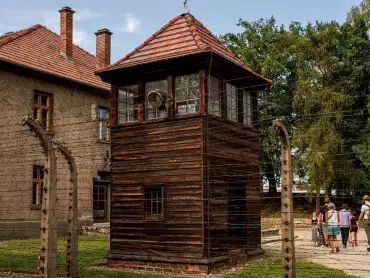 Guard tower at Auschwitz Museum