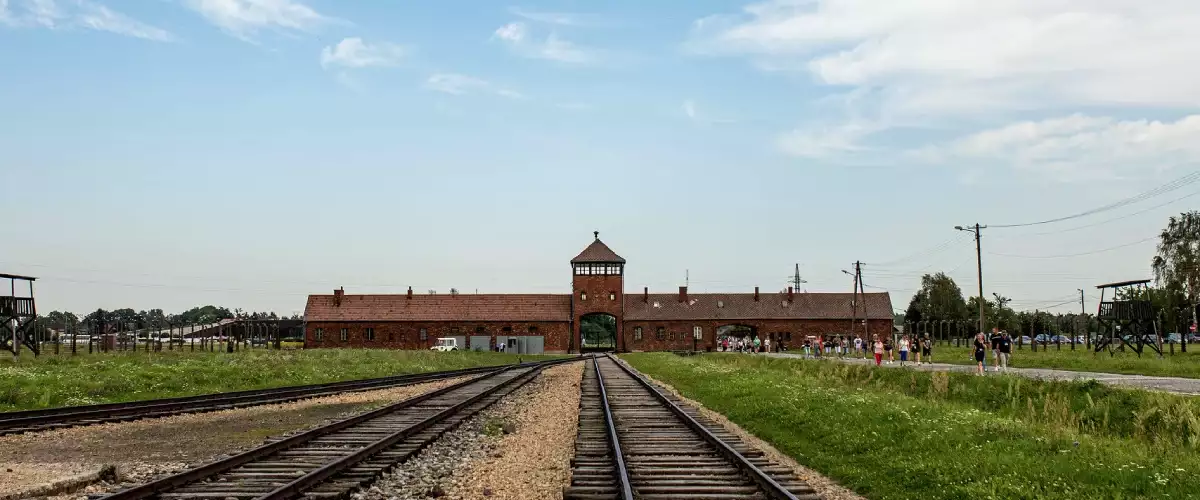 The Auschwitz Train Stop from afar