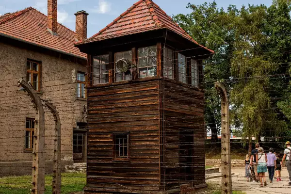 Guard tower at Auschwitz Museum